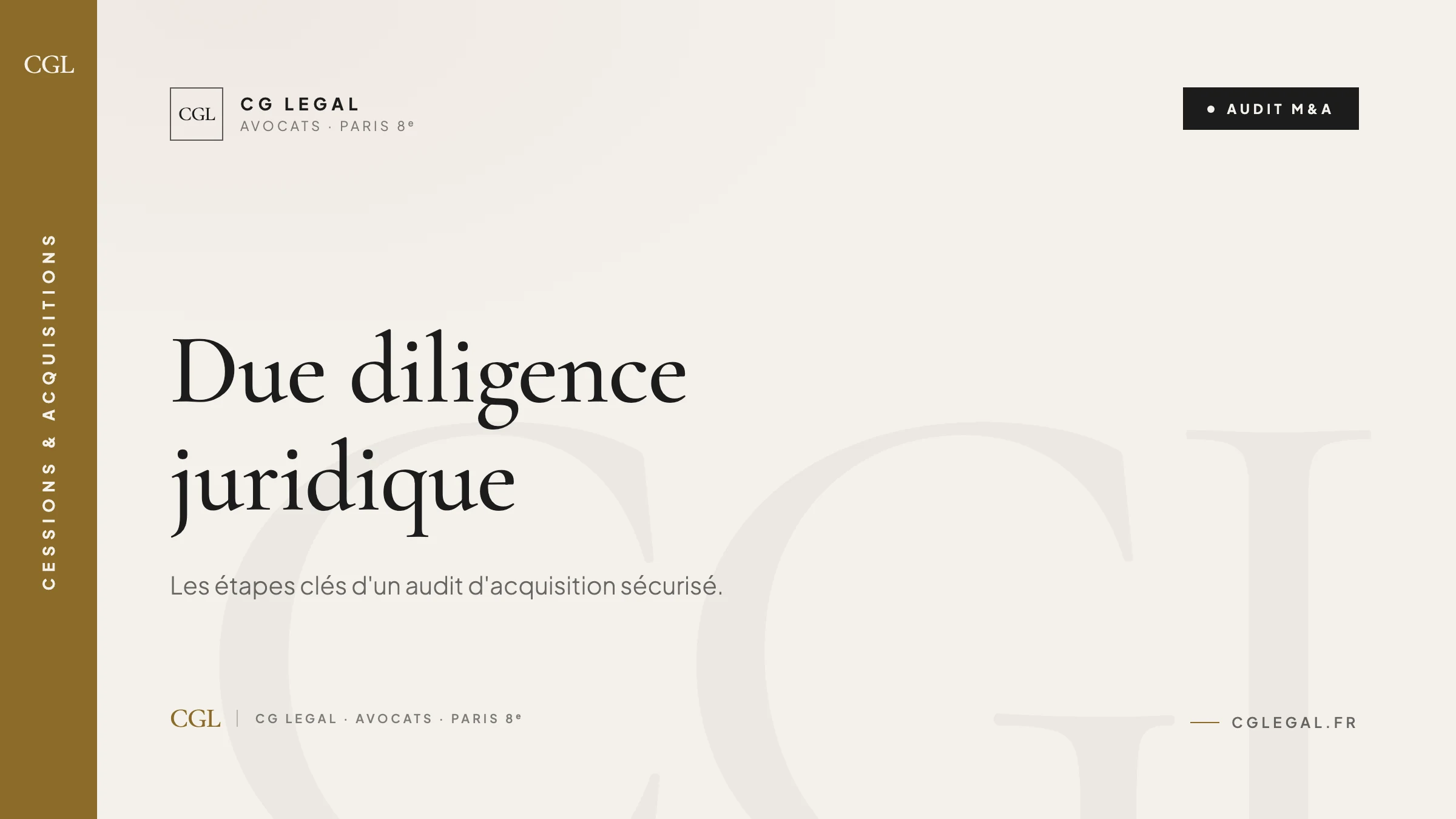 Due diligence juridique - audit d'acquisition