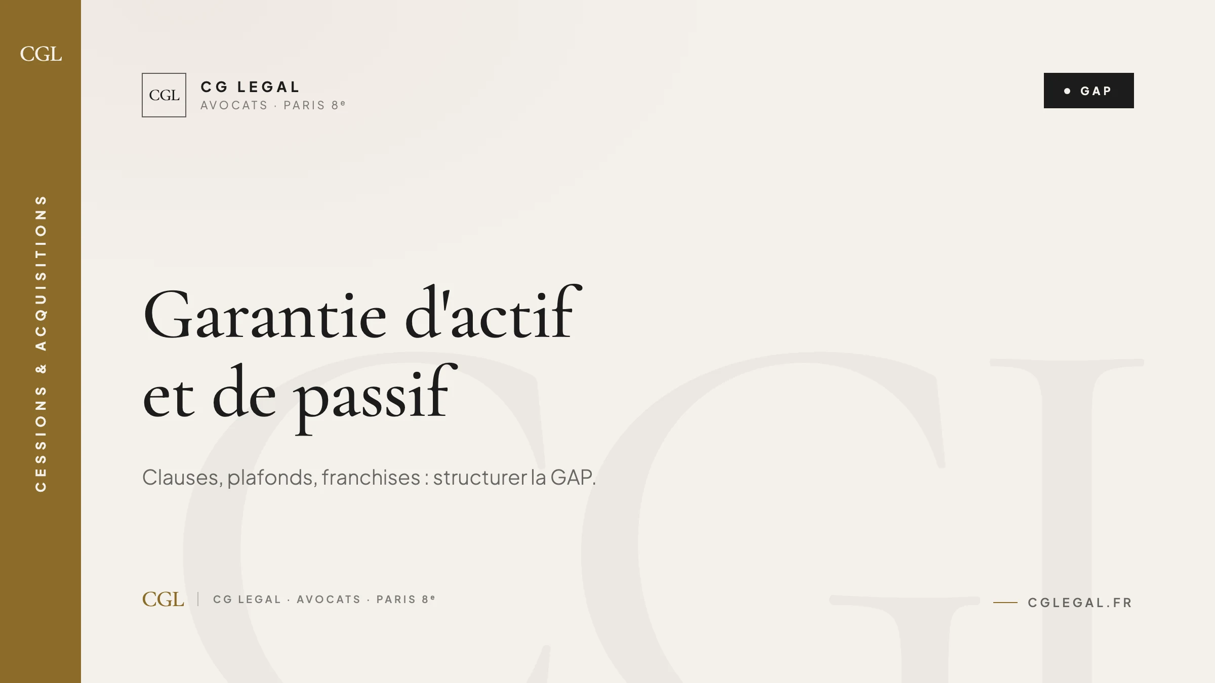 Garantie d'actif et de passif - guide pratique