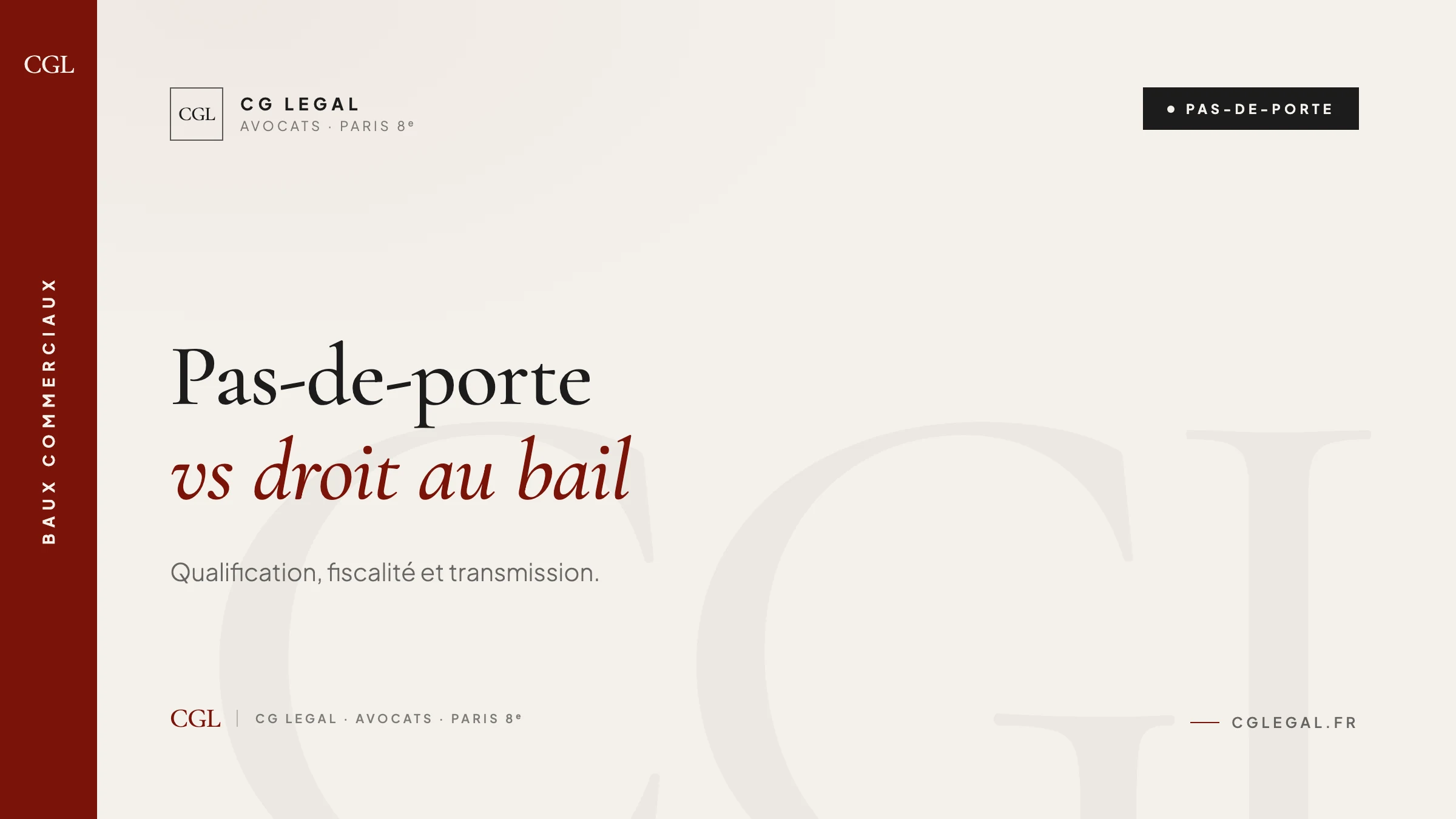 Pas-de-porte vs droit au bail - qualification fiscale et transmission