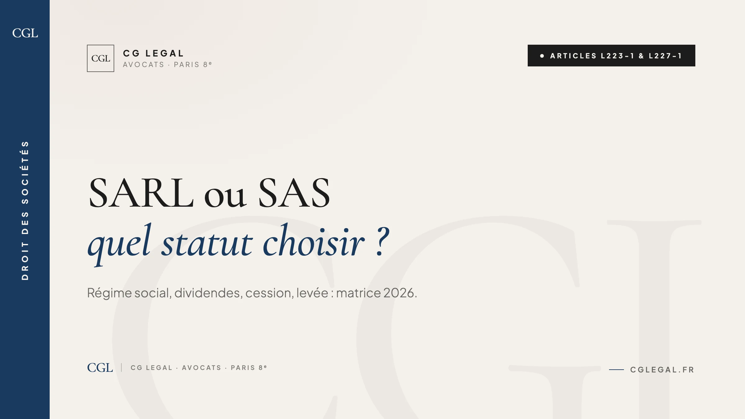 SARL ou SAS : comparatif